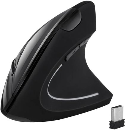 Мышь беспроводная Oklick Ergo 670MW, радио, вертикальная, оптическая, USB, 1600dpi, черный [1487911]