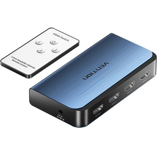 Переключатель аудио-видео VENTION AKML0, HDMI (f) — HDMI (f), HDMI (f), ver 2.0, медь бескислородная, GOLD, синий