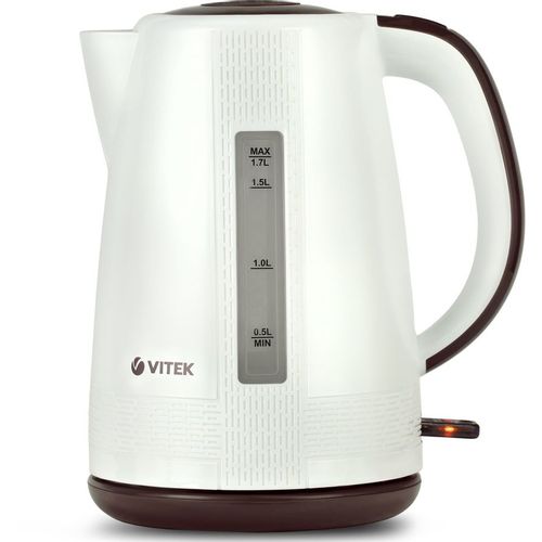 Чайник электрический Vitek VT-7055, 2150Вт, белый и коричневый VITEK