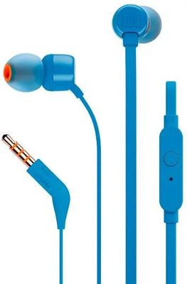 Наушники JBL Tune 110, 3.5 мм, внутриканальные, синий [jblt110blu]