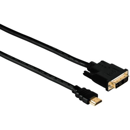Кабель HAMA DVI-D (m) -  HDMI (m),  GOLD ,  2м,  черный [00034033]