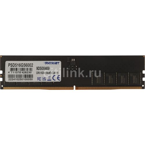 Оперативная память Patriot Signature PSD516G56002 DDR5 — 1x 16ГБ 5600МГц, DIMM, Ret — цена и наличие Оперативная память Patriot Signature PSD516G56002 DDR5 — 1x 16ГБ 5600МГц, DIMM, Ret