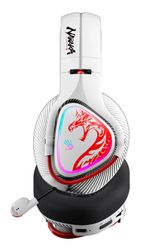 Гарнитура игровая A4TECH Bloody MR720, Bluetooth/радио, белый / красный