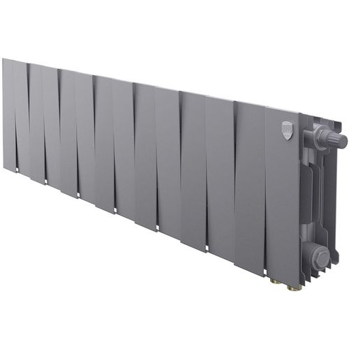 Радиатор биметаллический ROYAL THERMO Pianoforte 200 VR80, 14 секций, нижнее правое подключение, серебристый