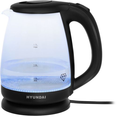 Чайник электрический Hyundai HYK-G1001, 2200Вт, черный HYUNDAI