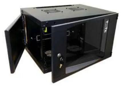 Шкаф коммутационный LanMaster Next TWT-CBWNG-12U-6X6-BK настенный, стеклянная передняя дверь, 12U, 550x658x600 мм