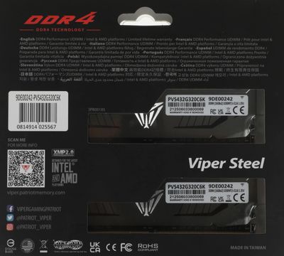 Оперативная память Patriot Viper Steel PVS432G320C6K DDR4 - 2x