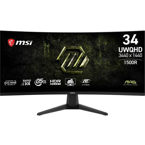 34″ Монитор MSI Mag 346CQDF E20, 3440×1440, VA, 200Гц, 2хHDMI, 1хDP, изогнутый, черный [9s6-3dd71m-022]