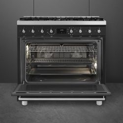Газовая плита SMEG C9GMMB2, черный и серебристый