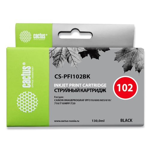 Картридж Cactus CS-PFI102BK, PFI-102 BK, черный / CS-PFI102BK