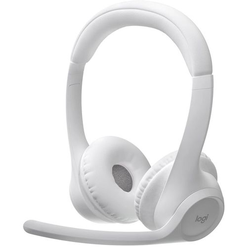 Гарнитура Logitech Zone 300, для компьютера, накладные, Bluetooth, белый [981-001417]