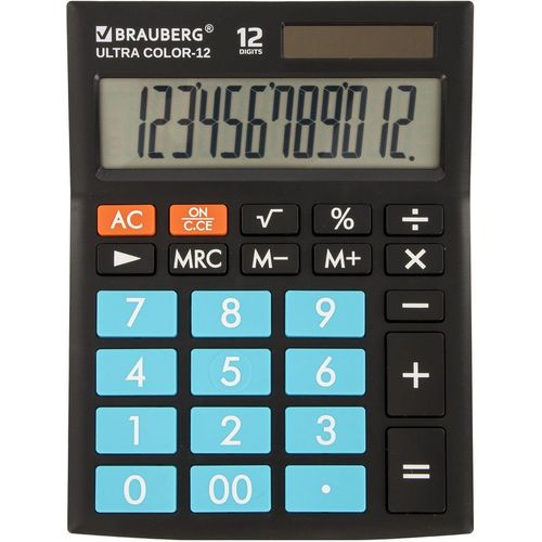 Калькулятор BRAUBERG Ultra, 250497, 12-разрядный, черный — цена и наличие Калькулятор BRAUBERG Ultra, 250497, 12-разрядный, черный
