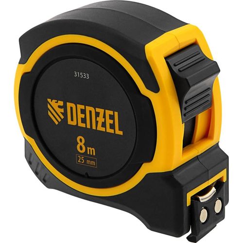 Рулетка строительная DENZEL 31533, 8м x25мм, с автостопом, с магнитным зацепом