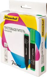 Текстовыделитель Silwerhof Prime, скошенный наконечник, линия 1-4 мм, зеленый
