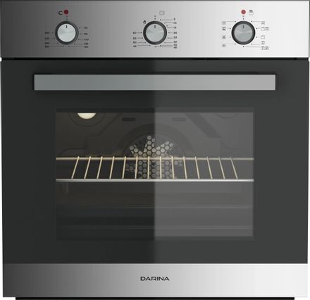 Духовой шкаф электрический Darina 1U5 BDE 112 707 X3, 65л, дверца с 3 стеклами, нержавеющая сталь/стекло черное