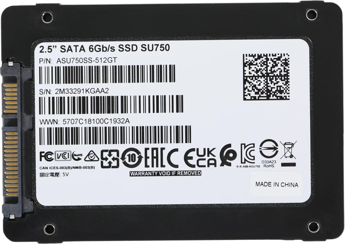SSD накопитель A-Data SU750 ASU750SS-512GT-C 512ГБ, 2.5