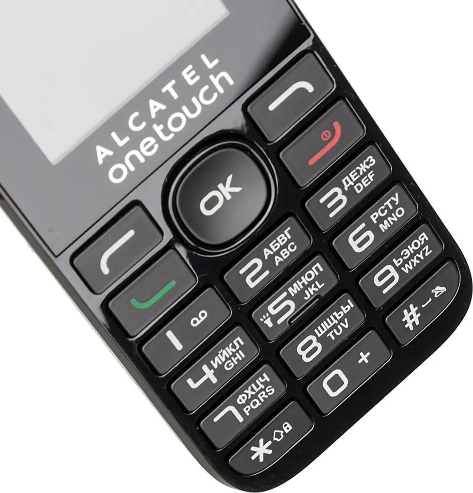 Характеристики Сотовый телефон Alcatel OneTouch 1020D, черный (440621)  смотреть в СИТИЛИНК