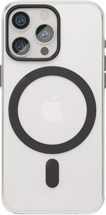 Чехол (клип-кейс) VLP Diamond, для Apple iPhone 15 Pro, прозрачный/черный [10510007]