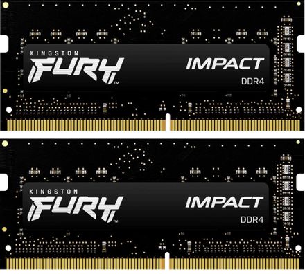 Оперативная память Kingston Fury Impact KF432S20IBK2/32 DDR4 -  2x 16ГБ 3200МГц, для ноутбуков (SO-DIMM),  Ret