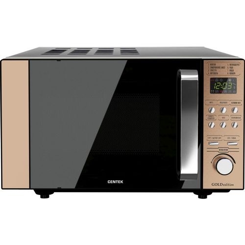 Микроволновая печь CENTEK CT-1574, 700Вт, 20л, черный/золотистый