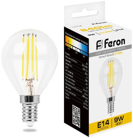 Упаковка ламп LED FERON E14,  шар, 9Вт, LB-509, 10 шт. [38001-10]