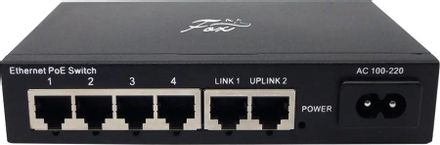 Коммутатор FOX FX-POE4.2, неуправляемый, 6 RJ-45, 10/100 Мбит/с