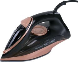 Утюг SONNEN SI 6680, с паровым ударом, черный и розовый