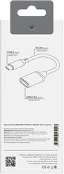 Адаптер OTG PERO AD15, USB Type-C (m) - USB (f), 0.1м, черный
