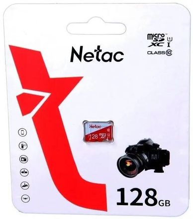 Карта памяти microSDXC UHS-I U1 NETAC P500 Eco 128 ГБ, 90 МБ/с, Class 10, NT02P500ECO-128G-S, 1 шт., без адаптера