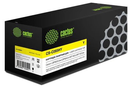 Картридж Cactus CS-C055HY, 055 H Y, желтый / CS-C055HY