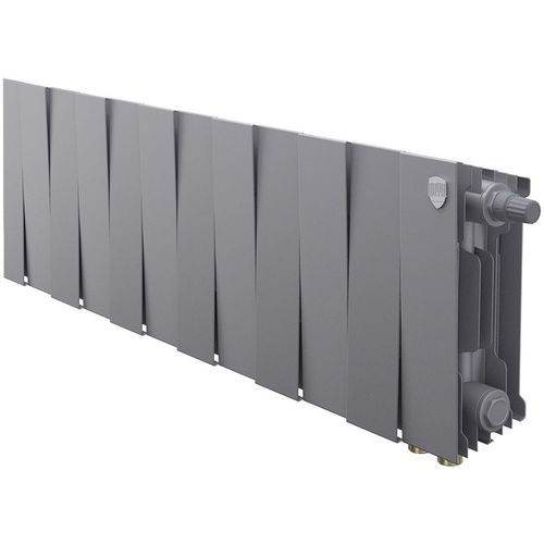 Радиатор биметаллический ROYAL THERMO Pianoforte 200 VR80, 12 секций, нижнее правое подключение, серебристый