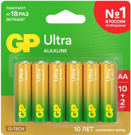 AA Батарейка GP Ultra 15AUA21-2CRSBC12, 12 шт.