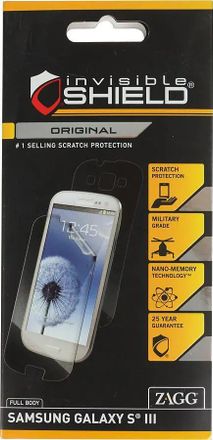 Защитная пленка для экрана и задней крышки Zagg InvisibleSHIELD для Samsung Galaxy S III прозрачная, 2 шт [samgals3eule]