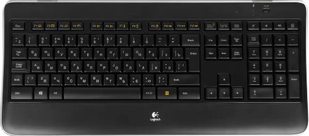 Клавиатура Logitech K800,  USB, Радиоканал, c подставкой для запястий, заводское нанесение кириллицы, черный [920-002395]