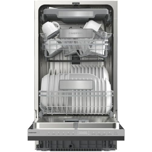 Встраиваемая посудомоечная машина MEFERI Luxe MDW4593, узкая, ширина 44.8см, полновстраиваемая, загрузка 10 комплектов, серебристый