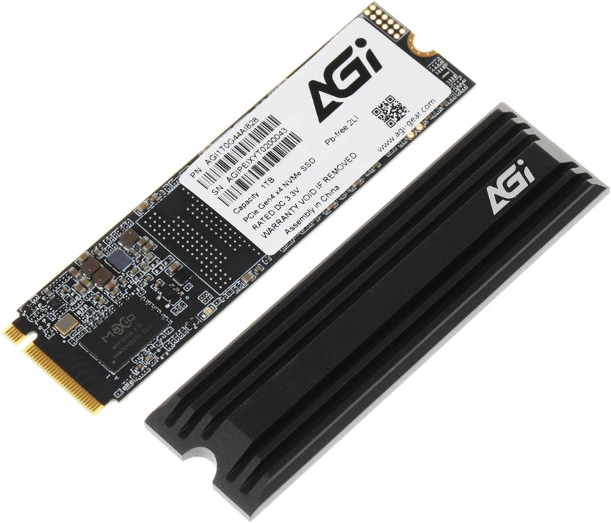 SSD накопитель AGI AI828 1ТБ, M.2 2280, PCIe 4.0 x4, NVMe, M.2