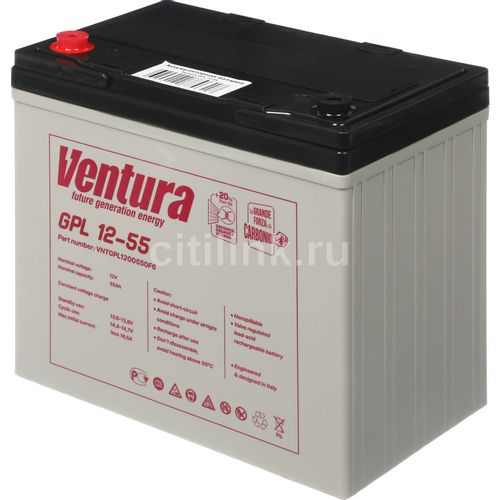 Аккумуляторная батарея VENTURA GPL 12-55 для ИБП, 12В, 55Ач [vntgpl1200550f6]