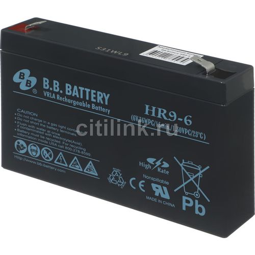 Аккумуляторная батарея BB HR 9-6 для ИБП, 6В, 9Ач