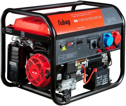 Бензиновый генератор FUBAG BS 7500 XD ES Duplex, 380/220 В, 7.5кВт, с АКБ [46712]
