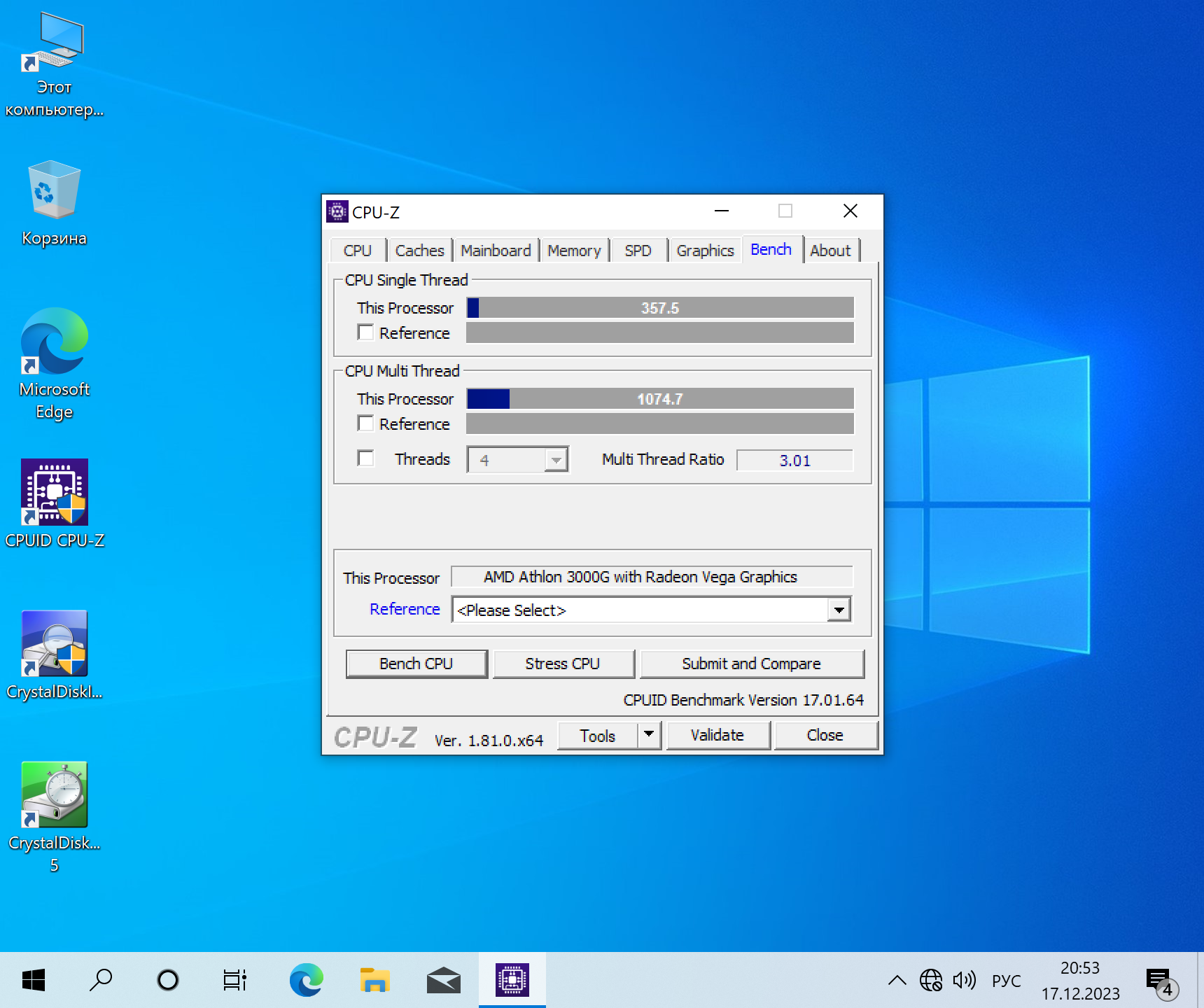 Обзор на процессор AMD Athlon 3000G – обзор товара Процессор AMD