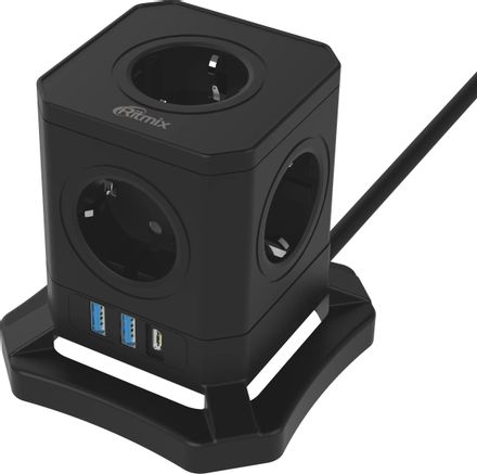 Сетевой фильтр Ritmix RM-352PD, 3м, черный