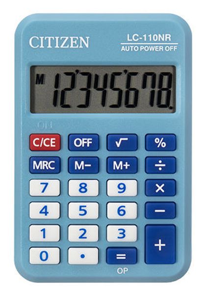 Калькулятор Citizen Cool4School,  LC-110NRBL,  8-разрядный, голубой