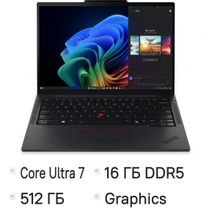 Изображение товара Ноутбук Lenovo ThinkPad T14s G6, 14", IPS, Intel Core Ultra 7 255U 2ГГц, 12-ядерный, 16ГБ LPDDR5x, 512ГБ SSD,  Intel Graphics, Windows 11 Pro,  черный [21r1002tus]