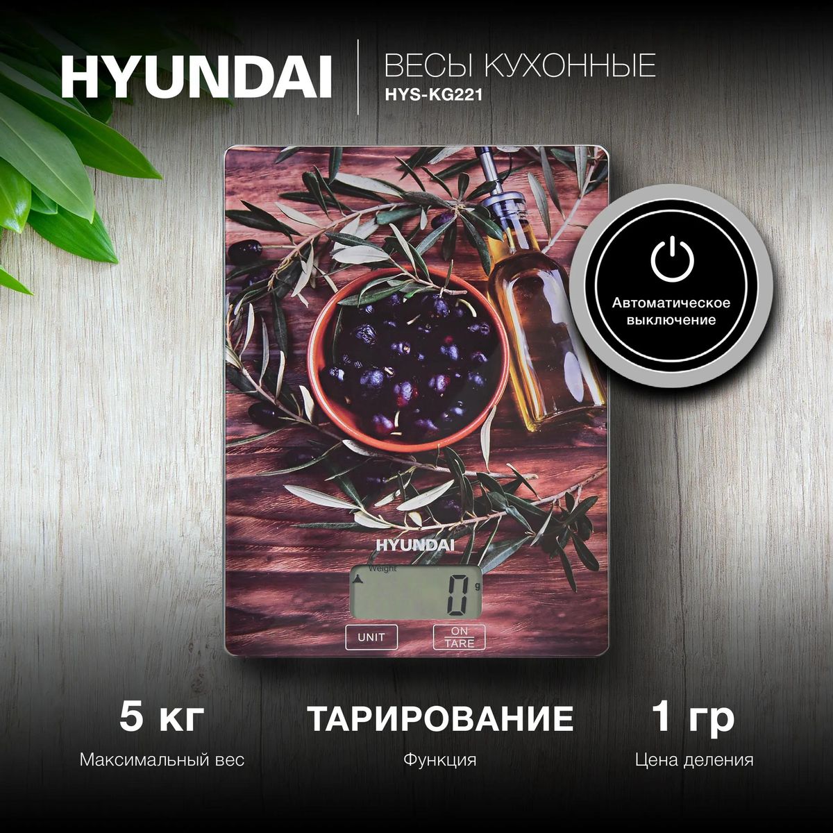 Весы кухонные Hyundai HYS-KG221, рисунок – купить в Ситилинк | 1195241