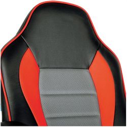 Кресло игровое HELMI Rally, экокожа, до 120кг,  черный/серый/красный
