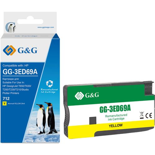 Картридж G&G GG-3ED69A, 712, желтый / GG-3ED69A