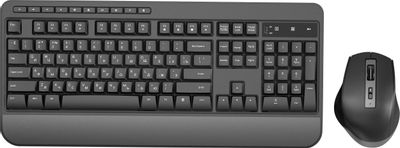 Комплект (клавиатура+мышь) Oklick S290W, USB, беспроводной, черный [351701]