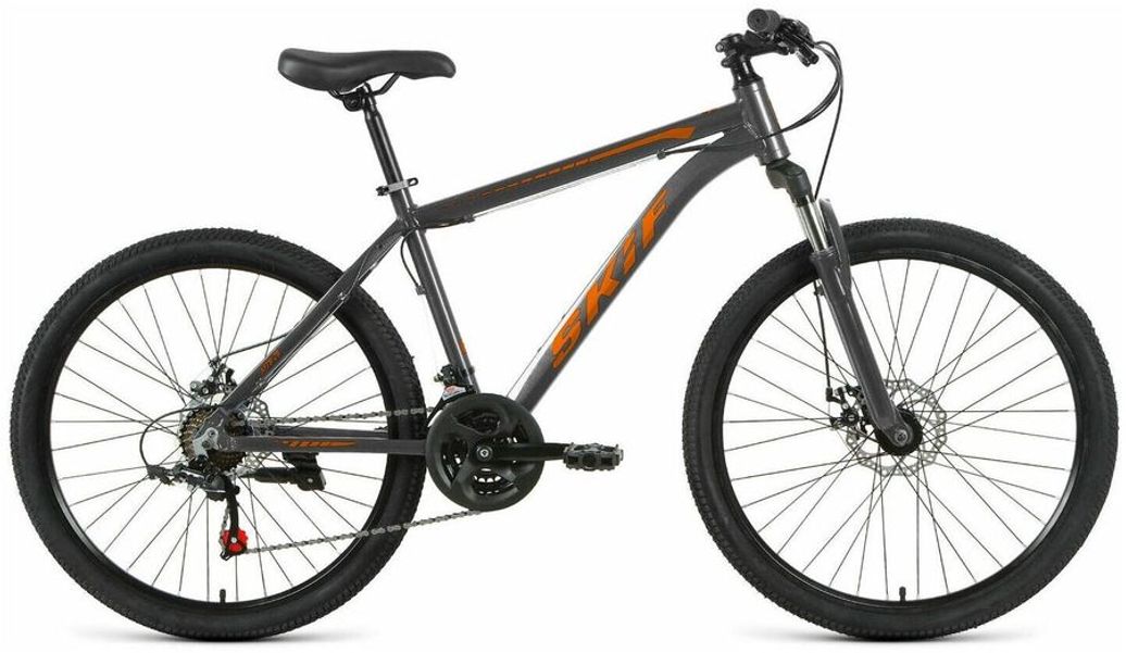 Велосипед SKIF 29 Disc (2021), горный (взрослый), рама 17", колеса 29", темно-серый/оранжевый, 14.2кг [rbkk1m39g003]
