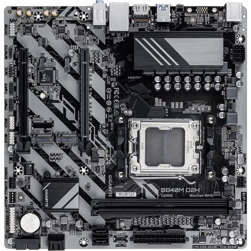 Материнская плата Gigabyte B840M D2H, Socket AM5, AMD B840, mATX, Ret