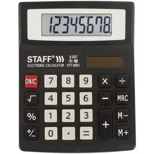 Калькулятор STAFF STF-8008, 8-разрядный, черный